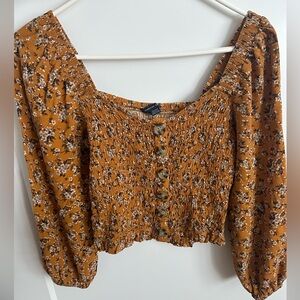 American Eagle Half Sleeve Top with Buttons